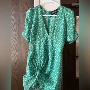 Green and white floral mini Realisation Par dress